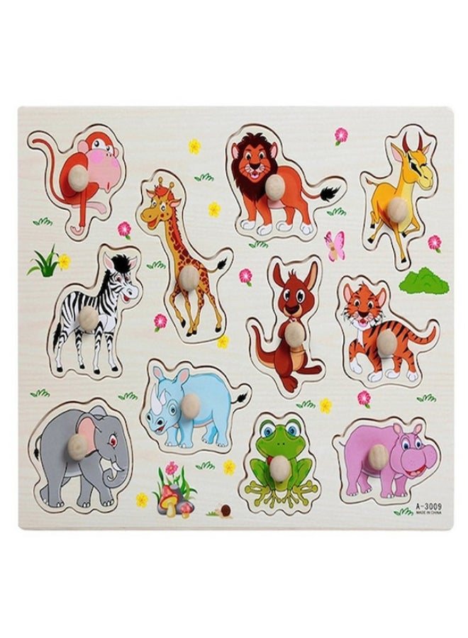 Creative Cartoon Animal Wooden Peg Puzzle Model YPZ5850 - Image 1