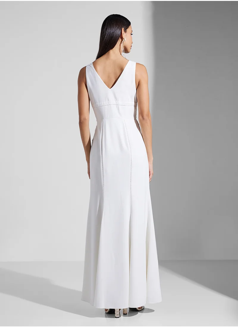 Hope & Ivy Embellished V-Neck Maxi Dress