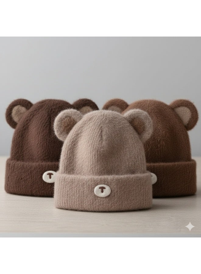 zoba Super soft plush teddy bear-shaped children's ice cap - Winter ear warmer - Flexible fit - Multicolor - Random color - Image 4