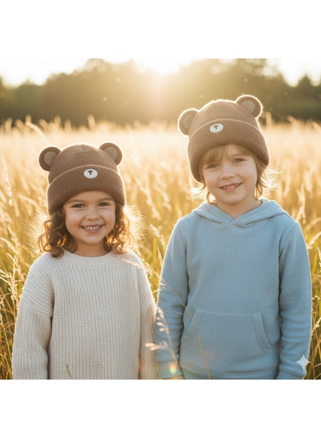 zoba Super soft plush teddy bear-shaped children's ice cap - Winter ear warmer - Flexible fit - Multicolor - Random color - Image 5