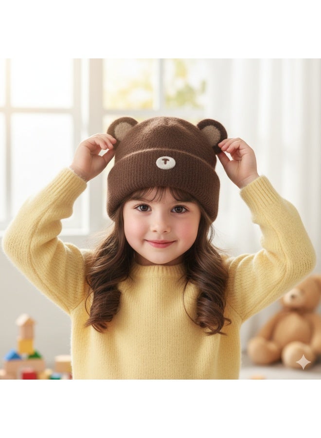 zoba Super soft plush teddy bear-shaped children's ice cap - Winter ear warmer - Flexible fit - Multicolor - Random color - Image 2