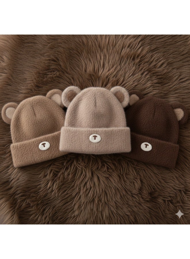 zoba Super soft plush teddy bear-shaped children's ice cap - Winter ear warmer - Flexible fit - Multicolor - Random color - Image 1