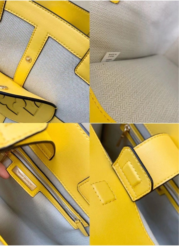 Large Capacity Color Block Shoulder Bag Handbag 29*24*13cm
