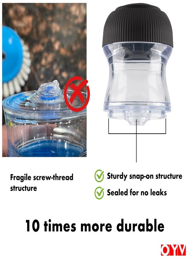 OYV Soap Dispensing Palm Brush, Dish Brush Set with Silicone Drip Tray and One Refill, Kitchen Dish Scrub Brush for Cleaning Pots, Pans, Sinks - Image 4