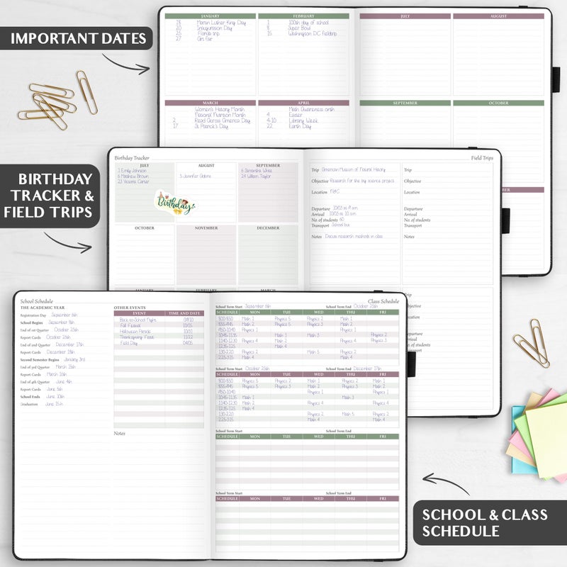 Legend Planner Legend Teacher Planner â€“ Undated Lesson Plan Book for Teachers with Weekly & Monthly Calendars - Classroom Organization & School Year Planner â€“ 8.5â€x11.5â€ Hardcover (Black Debossed) - Image 5