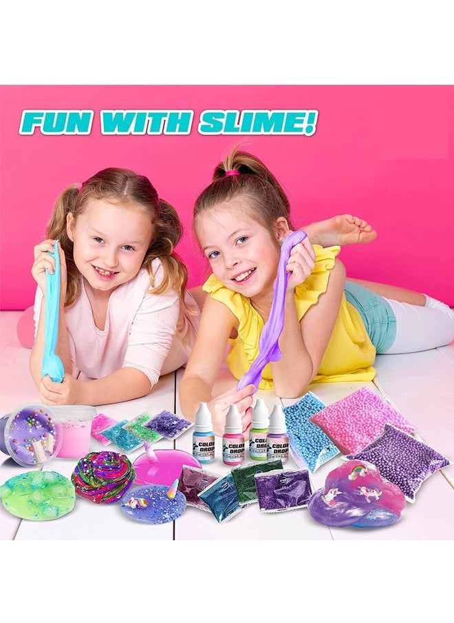 Beauenty - Beauenty DIY Slime Kit for Kids,DIY Slime Making Toys Kids for 6-12,Fluffy Cloud Foam Squish Glitter Slime Making Kits,Fun Slime Making Kit Awesome Craft Toy Birthday Present Ideas - Image 1