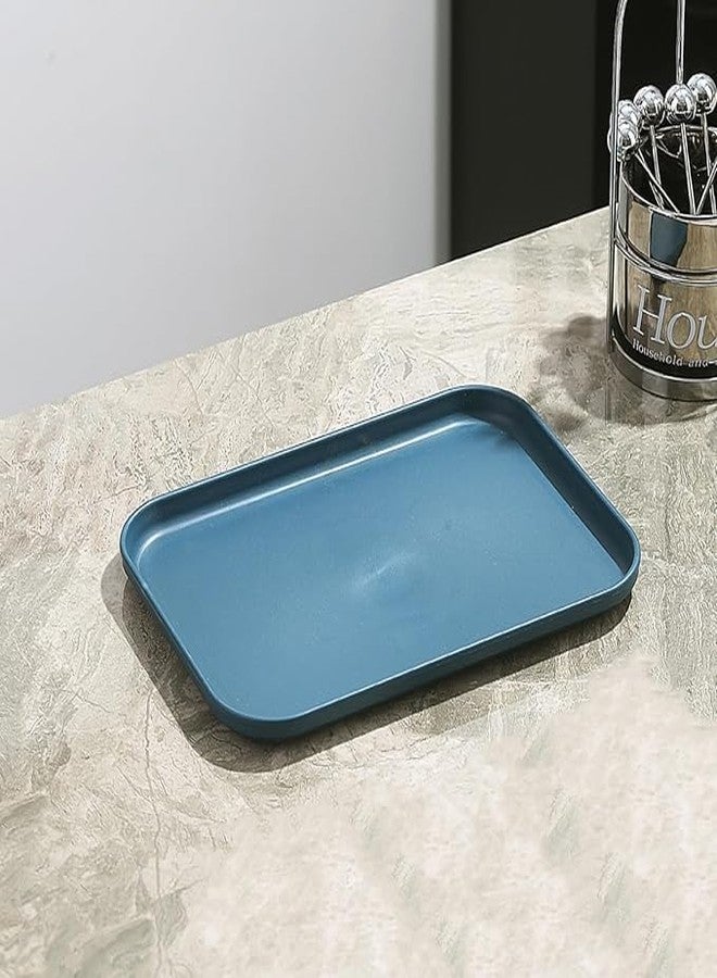 BGVM Wheat Straw Fast Food Serving Tray – 25x17cm Rectangular Cafeteria Tray, Colorful BPA-Free Reusable Platter for Restaurant, Party, Home & Kitchen Use (6, Blue) - Image 4