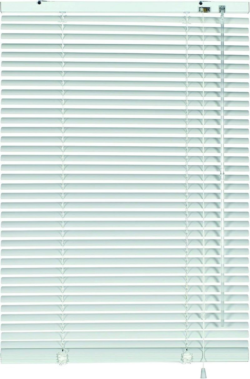 Gardinia Aluminium Venetian Blind, Privacy Screen, Sun Protection, Glare Protection, Wall and Ceiling Mounting, Aluminium Venetian Blind, White, 80 x 140 cm (W x H) - Image 1