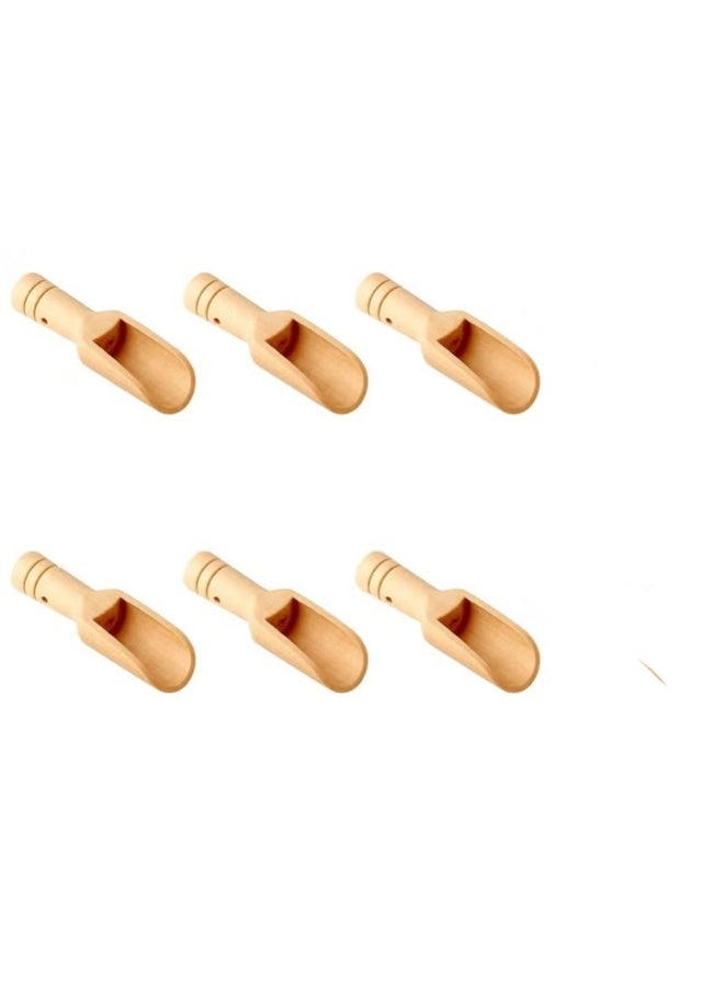 6-Piece Wooden Spice Scoops Set – Kitchen Serving and Organizing Tools - Image 1