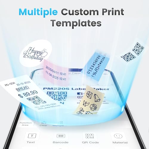 POLONO Thermal Labels for PM220S Label Maker, 1.97"x1.97" (50x50mm), Multi-Purpose Thermal Sticker Label Tape, Self-Adhesive Thermal Paper for Home, Office, 150 Labels/1Roll, Clear - Image 4