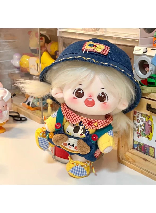 Cotton Doll Genuine Super Cute Plush Toy Doll 20cm With Skeleton Figure For Girl Friends Gift-Specifications:【skeleton】 Star Pendant Star Hairpin Comb Rubber Band Blush Sticker-Color:Powder Wan Random Clothes 2 8-piece Set Of Nursing Liquid Broken Shell Certificate - Image 4