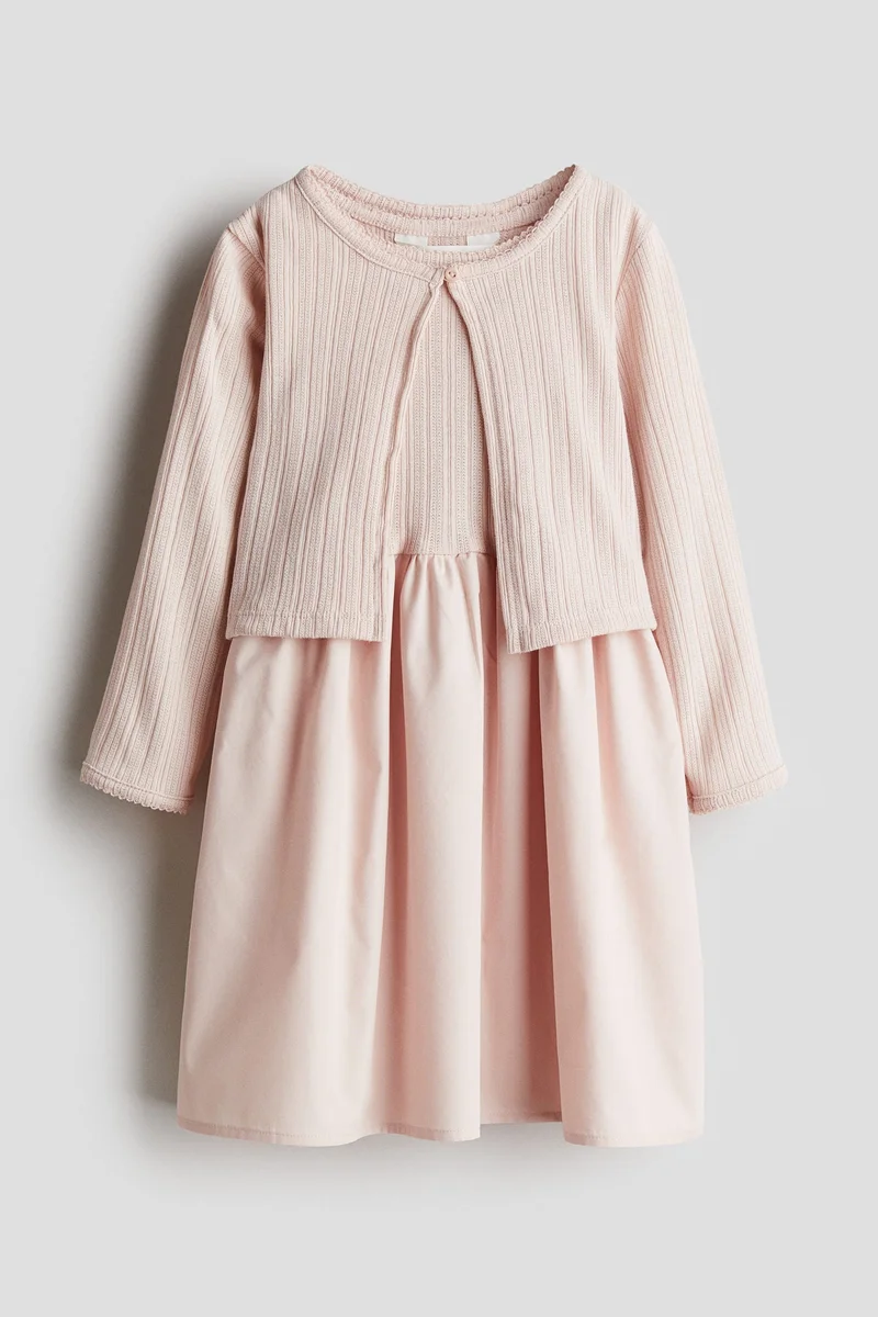 اتش اند ام طقم من فستان وكارديغان - عبوة من قطعتين