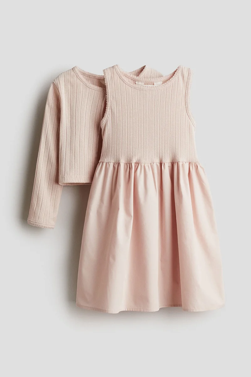 اتش اند ام طقم من فستان وكارديغان - عبوة من قطعتين