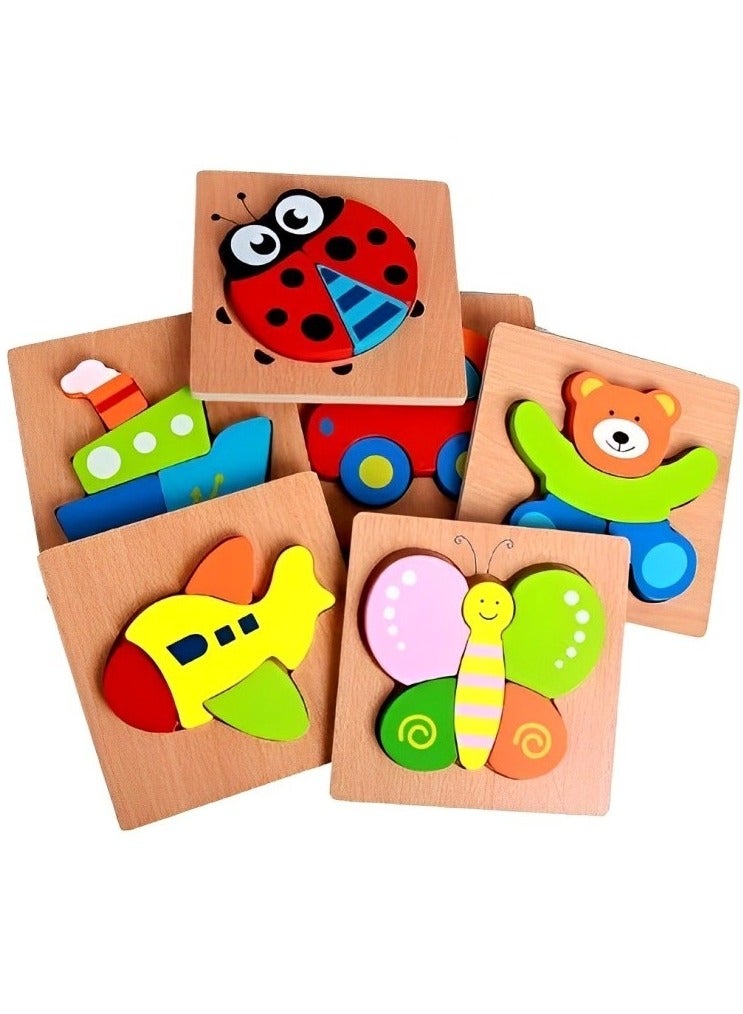 Wooden 3D Jigsaw Puzzle Baby Owl Colored Shape for Toddlers, Teacher Parents Early Learning Support Tools, Attractive Colors and Patterns, Montessori Motor and Sensory Skills Develop Toys, Ideal Gift