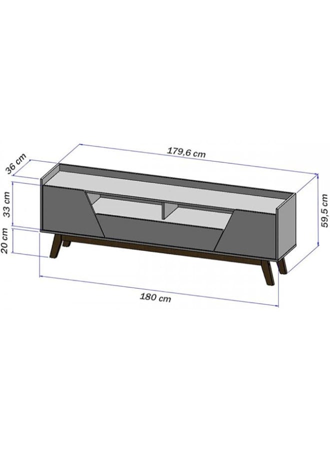 Florence Living Room TV Rack – 70” TV Stand with Titanium & Natural Wood Feet for an Elegant Touch - Image 2