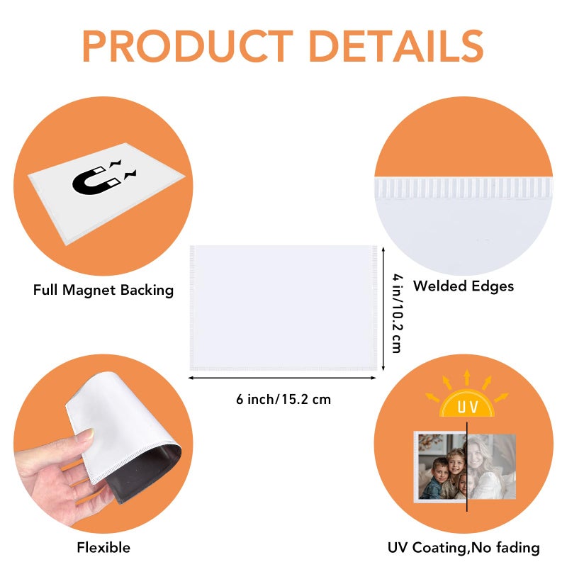 KKJCXY Magnetic Picture Frame, 10 Pcs Magnetic Picture Frames for Refrigerator 4x6, Magnetic Photo Frames with White Border, Refrigerator Magnets for Pictures Suitable Home, School, Office - Image 2
