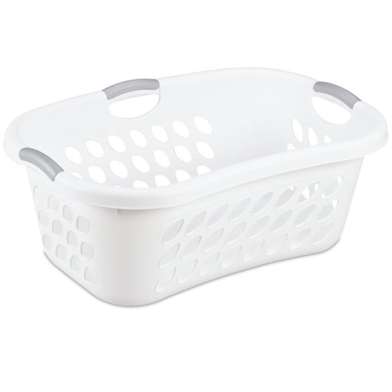 Sterilite Sterilite 6 Pack Plastic Laundry Basket Hamper 125 Bushel Ultra HipHold White