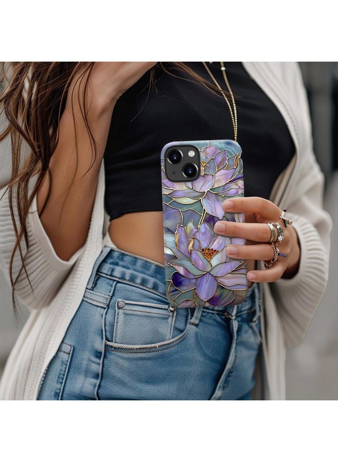 Goodon for iPhone 15 Case Cute - Wireless Charging Compatible - Dual-Layer Hard Shell + Silicone Cover - Protective Phone Case with Trendy Designs for Women - Abstract Lotus - Image 3