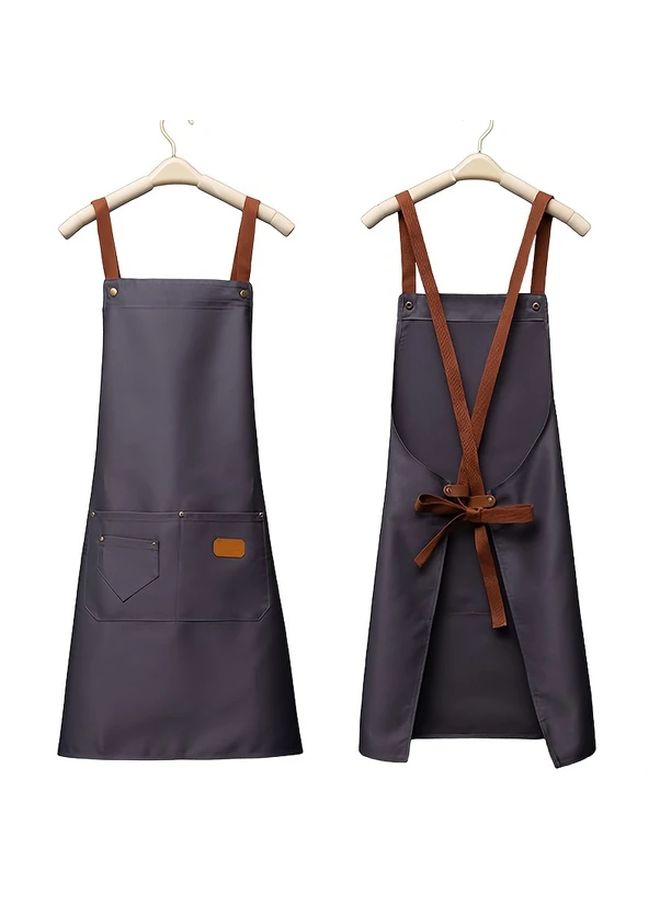 Dark Green Polyester Kitchen Apron for Adults with Pockets Home Chef Baking Cooking Wear - Image 3
