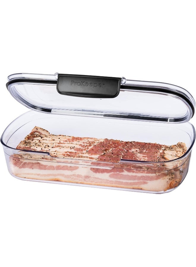 Progressive Progressive Prokeeper + Deli Storage Set: Air-Tight Silicone Sealed Containers w Grooved Bottom, Dry Erase Lid, BPA-Free, Stackable, Keeps Meats & Cheeses Fresh Longer, PKS-700C Deli 1.65L  - Image 3