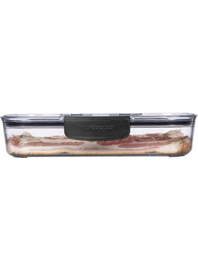 Progressive Progressive Prokeeper + Deli Storage Set: Air-Tight Silicone Sealed Containers w Grooved Bottom, Dry Erase Lid, BPA-Free, Stackable, Keeps Meats & Cheeses Fresh Longer, PKS-700C Deli 1.65L  - Image 5