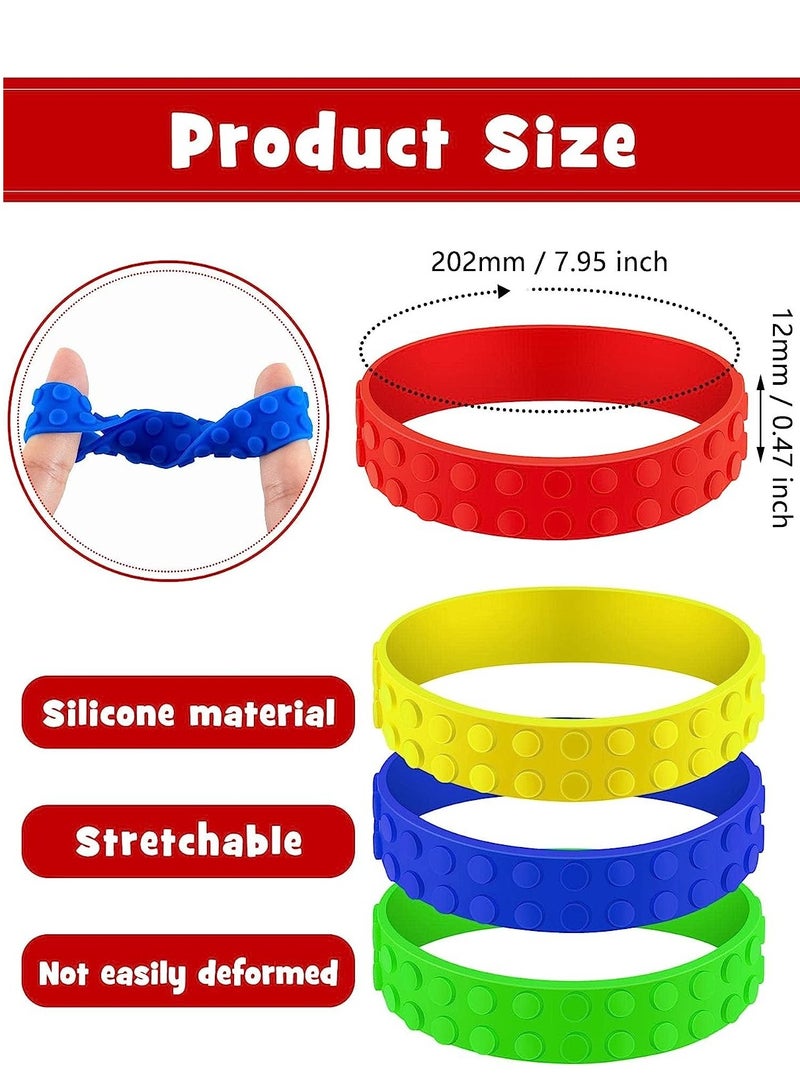 KASTWAVE Party Glasses, Funny Hawaiian Glasses, DIY Building Bricks Glasses and Building Block Bracelets Set for Building Block Birthday Party Favors, Carnival Party Games Supplies (18 Pcs) - Image 3