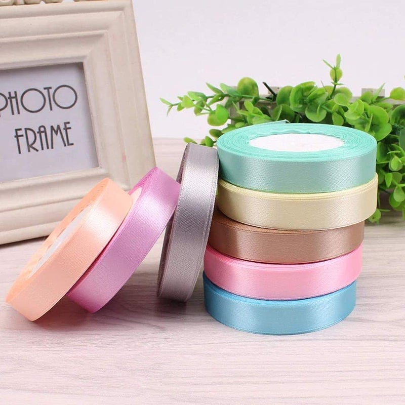 Diy Crafts 14614 Satin Ribbons1.5cm Christmas Party Decorations Diy Bow Craft Ribbons Card Gifts Wrapping Material, Pack of 75 Yards 25x3 (Multicolor) - Image 4