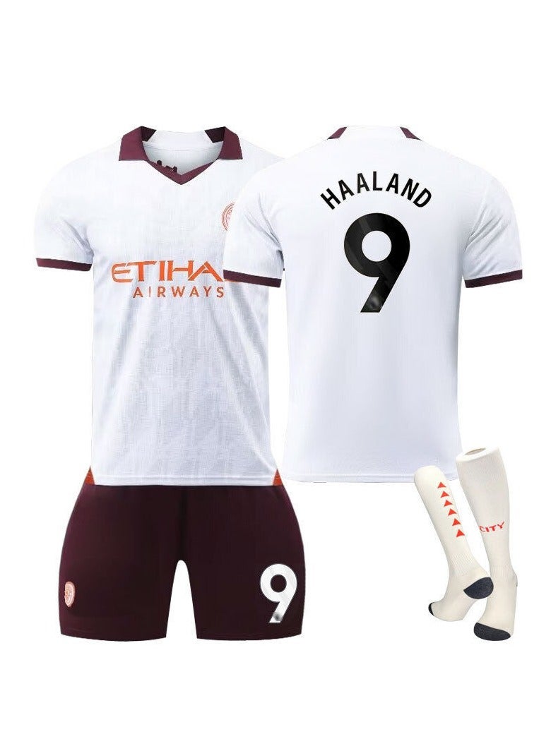 general 2024-2025 Manchester City Away Football Jersey HAALAND #9 Football Jersey/Shorts Socks Gift Set Kids Size, Gifts for Fans and Friends - Image 1