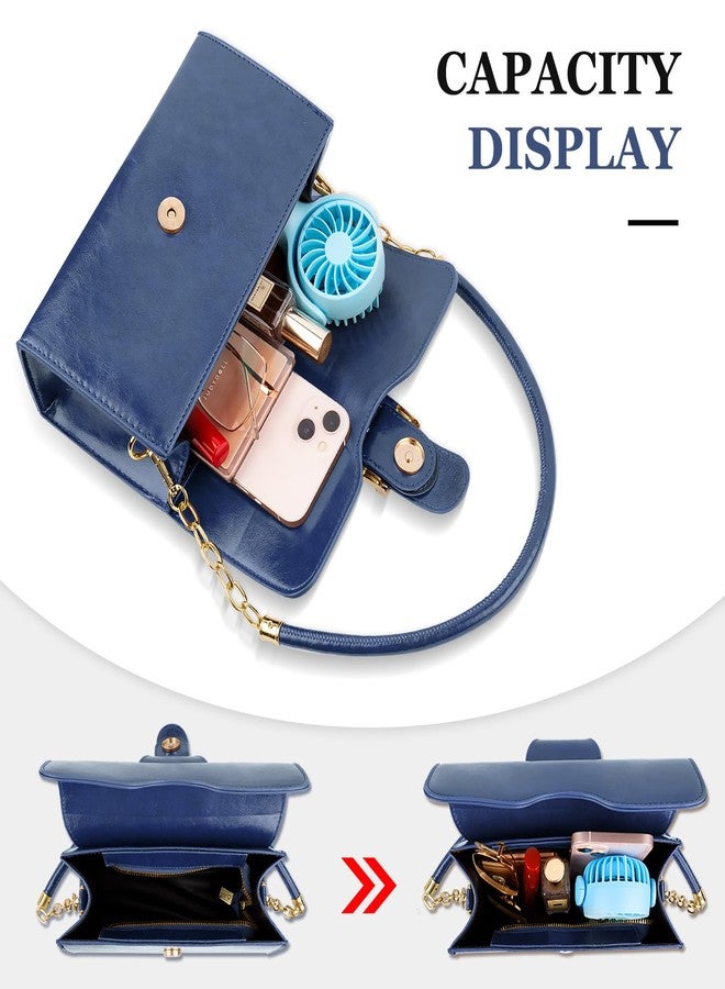 Gosect Shoulder Bag for Women, Cute Soft PU Leather Small Crossbody Purses Handbags, Trendy Underarm Bag Tote Purses for Women, A-dark Blue Shoulder Bag, Small - Image 4