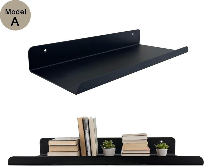 TRAIN2 ART Wall Shelves for Wood Slat Acoustic Panels, 2 Pack 8x4 Inch and 12x4.8 Inch Retail Display Shelves for Storage, Metal Boutique Display Shelf Accessories for 3D Wall Panels - Image 3
