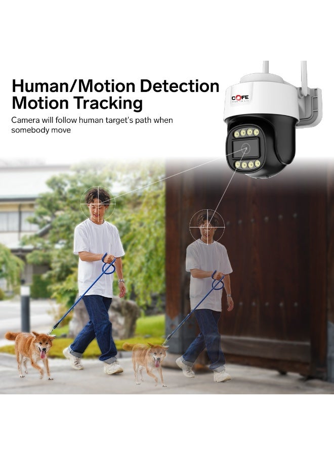 COFE 3MP Wi-Fi Smart Security Camera – AI Human Detection, Full-Color Night Vision, Two-Way Audio, TF Card & Cloud Storage (CF-W-PTC01-3D) - Image 2
