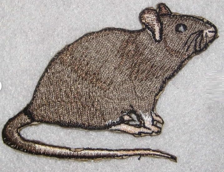 Rat Mouse Embroidery Patch sew Patch 4 inch