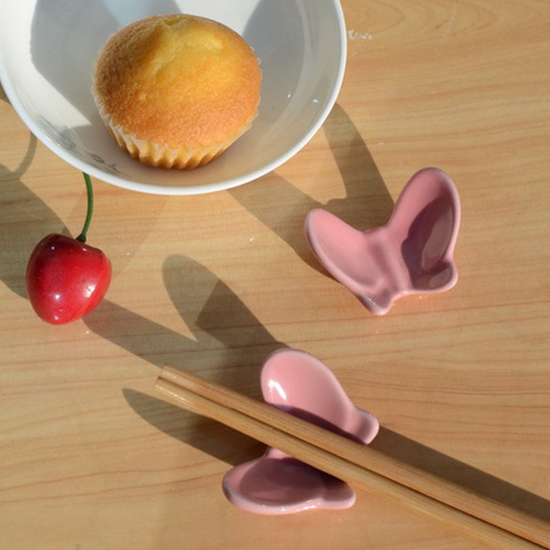 4Pcs Shaped Chopstick Rest Ceramic Chopstick Holder Practical Chopstick Rack Support - Image 2