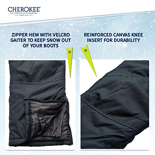 Cherokee Kids Snow Pants - Insulated Heavyweight Waterproof Ski Pants for Boys & Girls - Breathable Winter Gear for Kids, Size 16/18, Black - Image 2