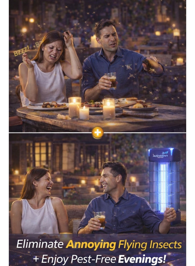 Al Shabah ALSHABAH Original Mosquito and Flying Bugs Killer SMART PRO 6800 Mosquito Killer Electric Insect Zapper – High Power 22–25W UV Light Flying Insect Killer, High Power Chemical-Free Bug Zapper for Indoor & Outdoor Home, Kitchen, Patio, Backyard, Black - Image 3