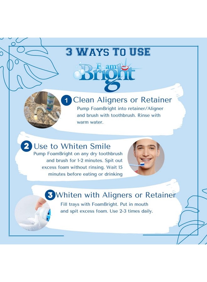 Bleachbright Aligner Cleaner & Retainer Cleaner Foam Bright, Teeth Whitening Foam, Great for Invisalign, Candid, Byte, Night Guard, Mouth Guard, Dentures, Whitener, Toothpaste & Braces Cleaner, Peroxide Free - Image 2