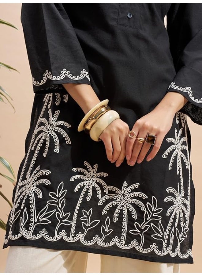 Vishudh Women Kurta BLACK (M) - Image 3