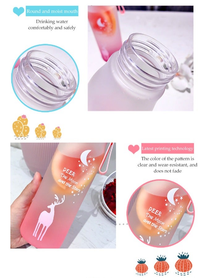 2pcs Portable Water Bottle Set Leakproof Plastic Drinks Bottle Sports Water Bottles for Kids Adults, Lightweight Drinks Bottle for Gym, Office, School, Travel 500ml - Image 3