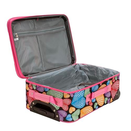 Rockland Fashion Softside Upright Luggage Set, Expandable,New Heart, 2-Piece (14/19) - Image 2