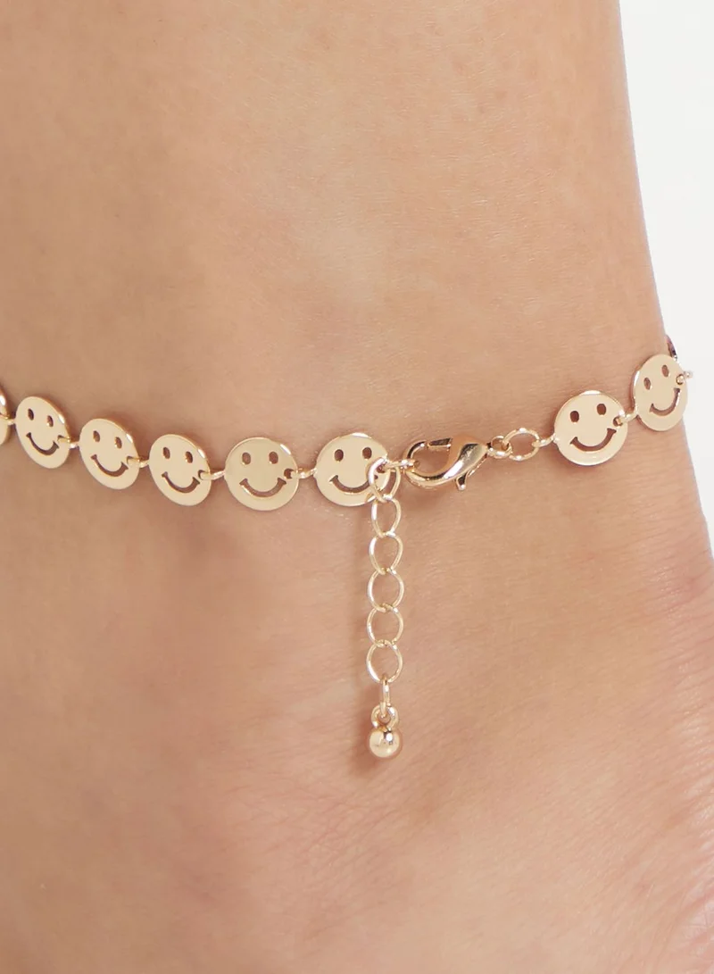 Ginger Quirky Smiley Anklet