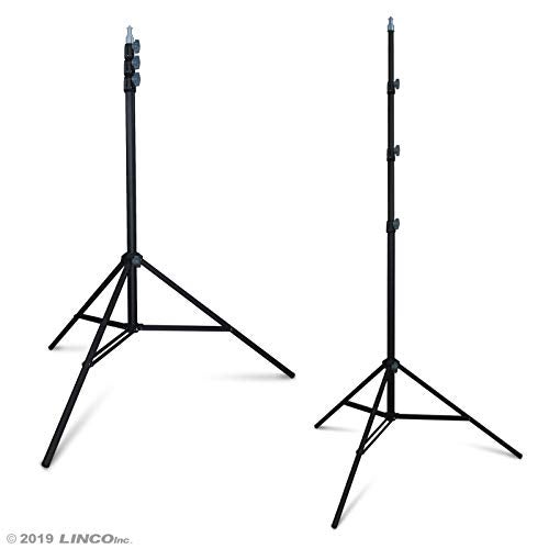 Linco LINCO store Zenith 9 feet/288 cm Photo Studio Light Stands Set of Two for HTC Vive VR, Video, Portrait, and - Image 1