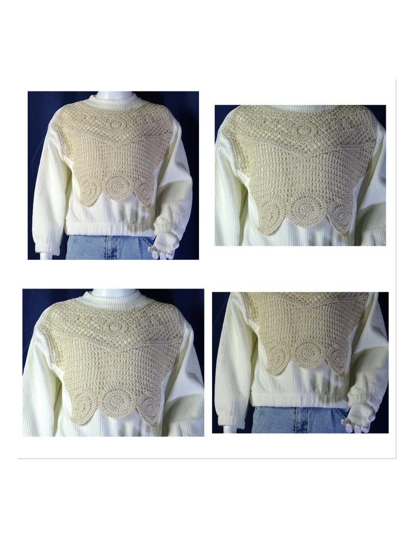 شلــــتر صناعة تركية فاخرة؛ تي شيرت بنات بأكمام طويلة و ديكور جميل من مجموعة شلـــتر 35634 - Image 1