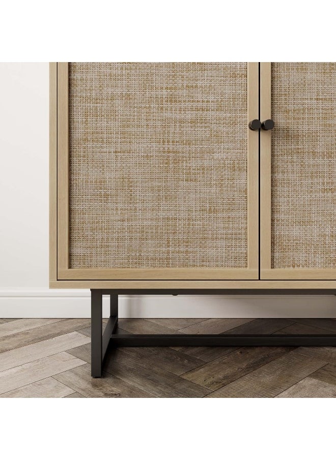 Generic - Nathan James  Kova Entryway, Sideboard Buffet Storage, Set Of 5, Light Oak/Black - Image 1