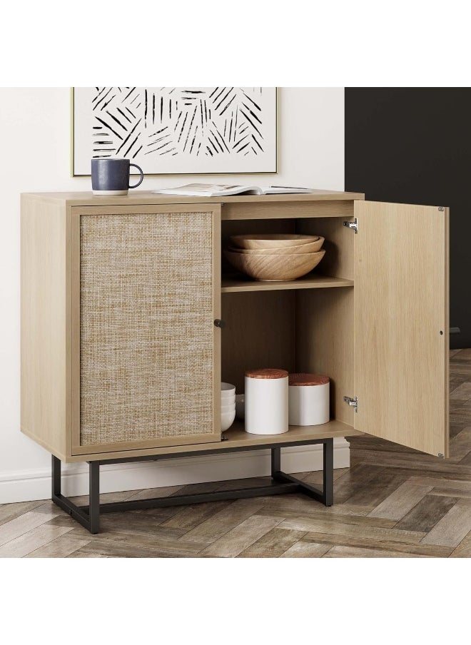 Generic - Nathan James  Kova Entryway, Sideboard Buffet Storage, Set Of 5, Light Oak/Black - Image 1
