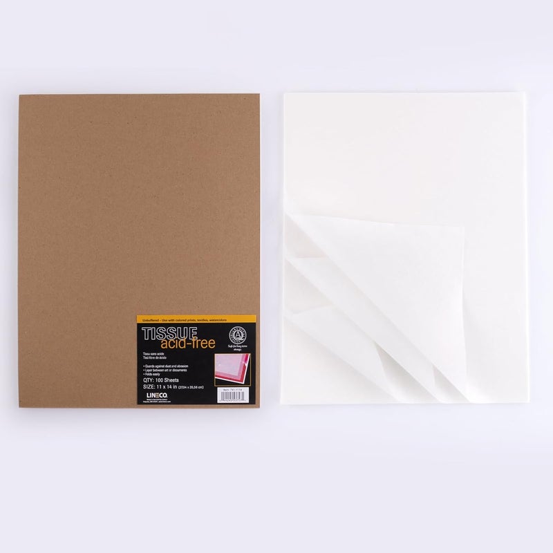 Lineco Unbuffered Acid-Free Interleaving Tissue 11" x14", Archival Papers, Preserves Photographs, Artwork and Textiles, for Black & White, Color, and Albumen Prints, Pack of 100 - Image 2