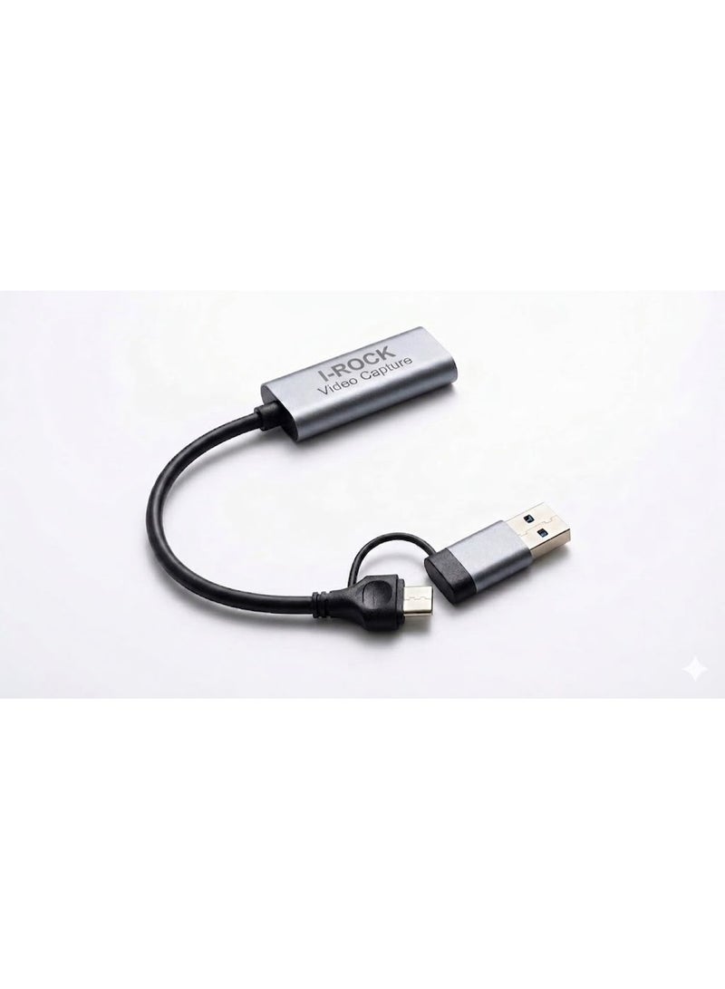 محول بطاقة التقاط الفيديو (Type-C و USB 3.0 إلى HDMI) لتسجيل الصوت والصورة؛ مخصص للبث المباشر، والألعاب، وإنشاء المحتوى، والعمل مع أجهزة PS4 وNintendo Switch والكاميرات وأجهزة الكمبيوتر المحمولة والمكتبية (بما في ذلك MacBook) والأجهزة المحمولة. - Image 3