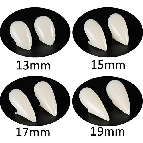 Gejoy 8 Pairs Halloween Vampire Teeth Fangs Dentures Cosplay Props with Teeth Pellets Adhesive for Halloween Costume Party Favors - Image 2