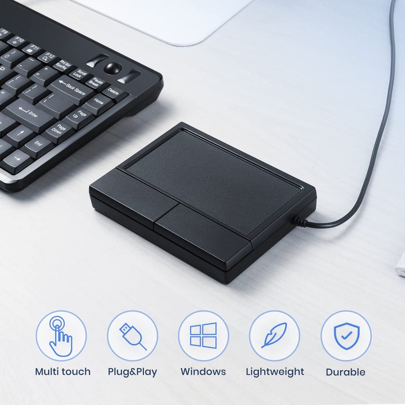 Perixx PERIPAD-504 Wired USB Touchpad, Portable Trackpad for Desktop and Laptop User, Large Size,Big - Image 2