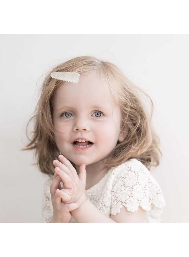 KIDOCHEESE 40pcs Baby Hair Clips Flower Patterns Snap Hair Clips Wrapped by Cloth Hair Pins Baby Girls Barrettes Hair Accessories for Baby Girls Infants Toddler Kids - Image 4