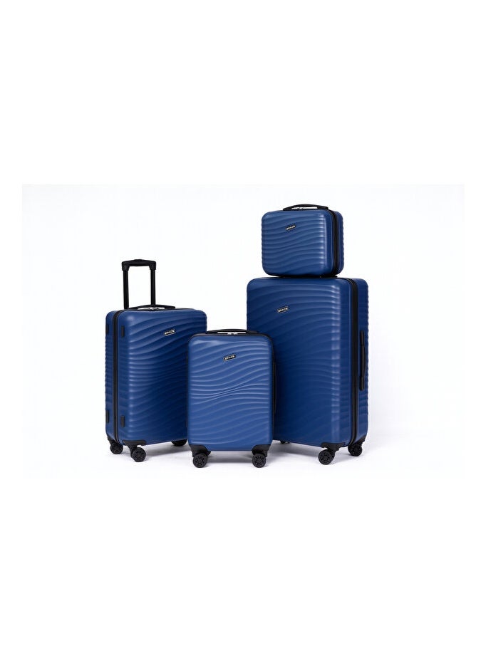 Space Luggage Set, ABS Material including Carry On Cabin Sizes, 14/20/24/28 Inches, Dark blue - Image 1